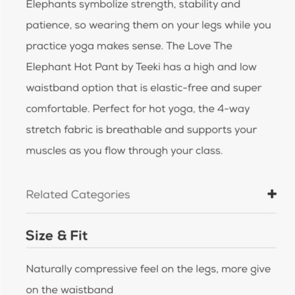 Teeki Hot Pants Leggings Love the Elephant Pattern Size Medium - Picture 15 of 16